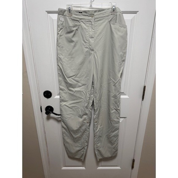 Tilley Pants - EUC Tilley straight leg adjustable waist straight leg tan trouser pants Size 12